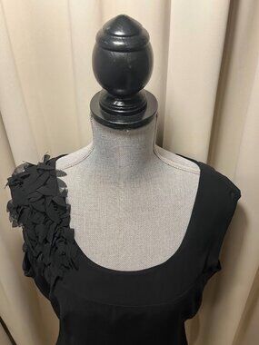 Worthington Black Formal Dress with Shoulder Embellishments
